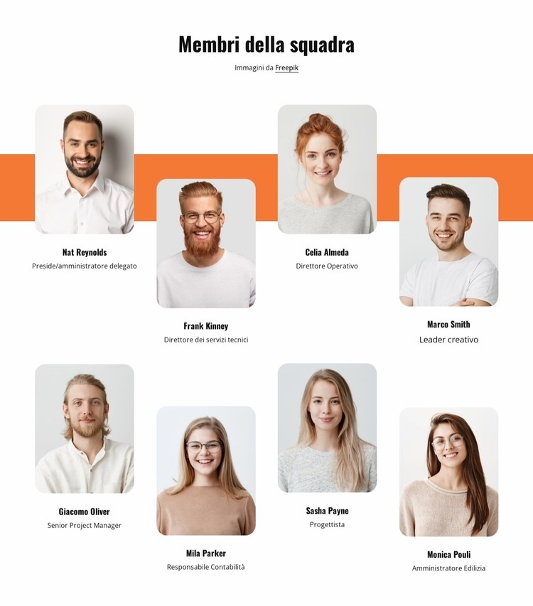 Lo Studio è la sua gente, una straordinaria gamma di talenti Modelli di Website Builder