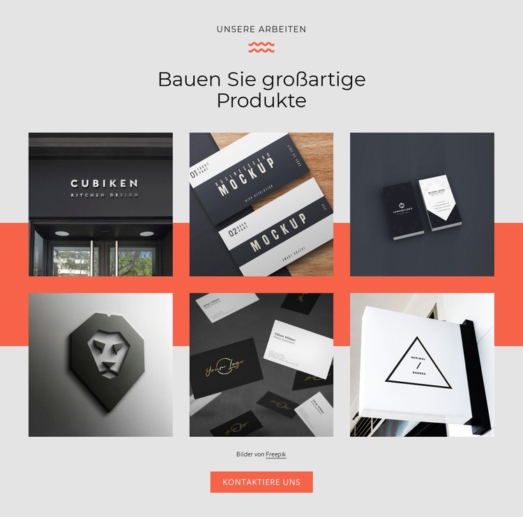 Baue tolle Produkte Website design