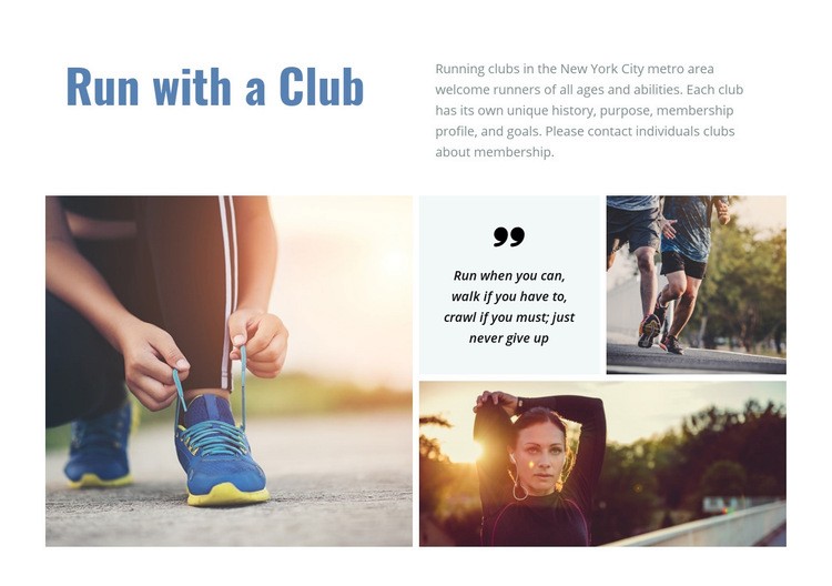 Your perfect running club Elementor Template Alternative