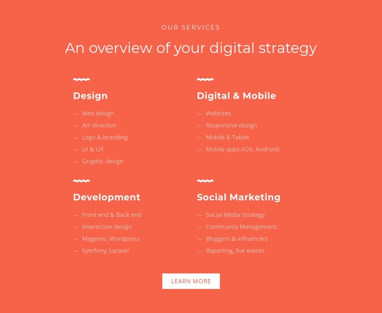 Design, development, marketing Elementor Template Alternative