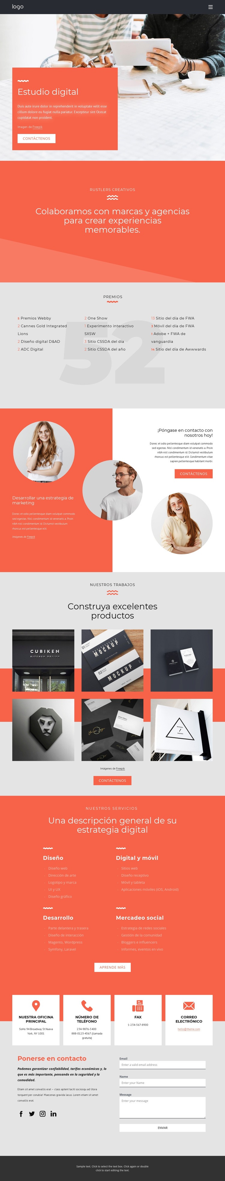 Creamos experiencias memorables Creador de sitios web HTML