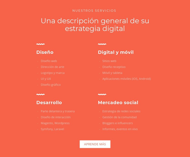 Diseño, desarrollo, marketing Maqueta de sitio web