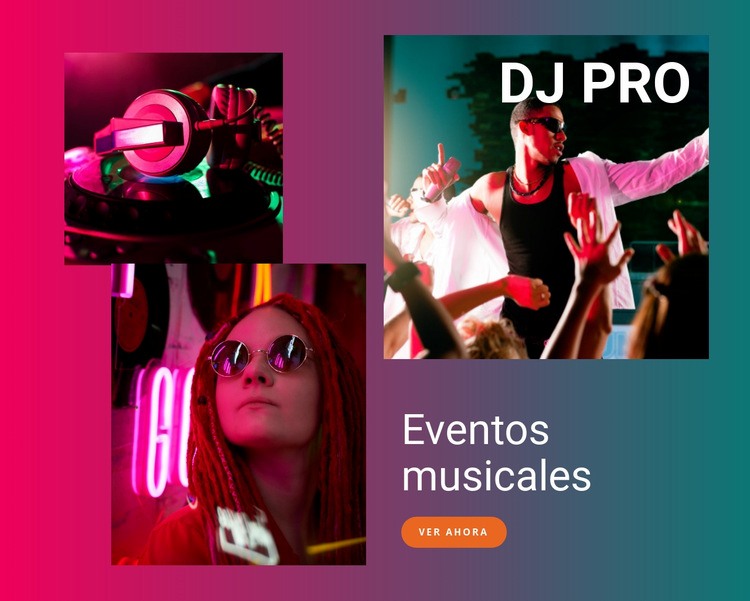 Eventos musicales Maqueta de sitio web