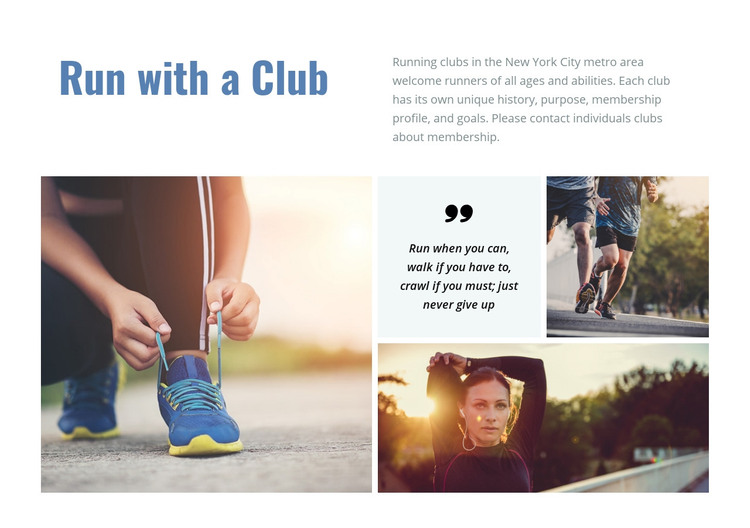 Your perfect running club Homepage Design