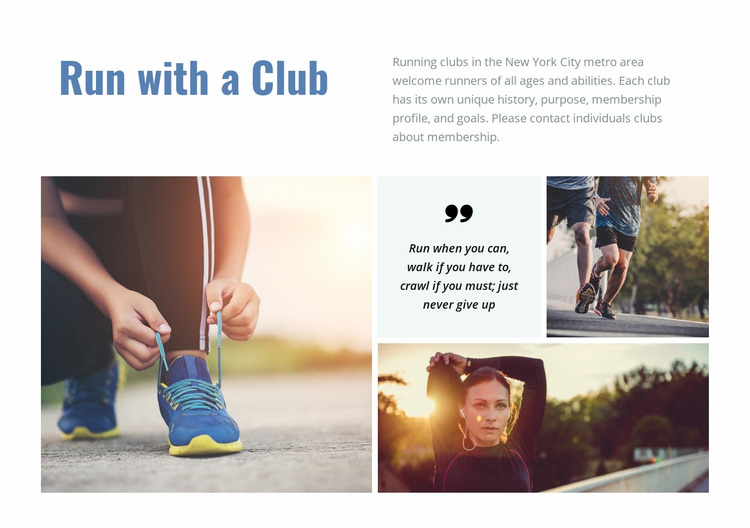 Your perfect running club Html Website Builder