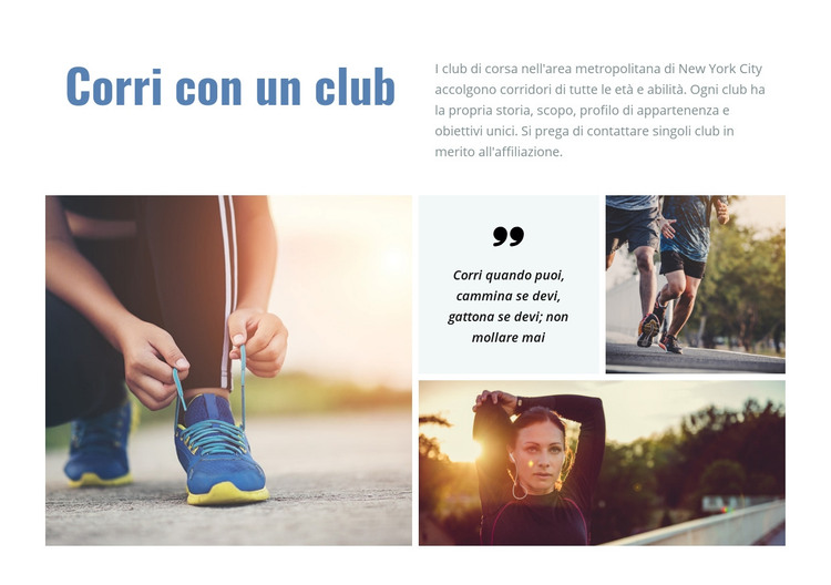 Il tuo club di corsa perfetto Modello HTML