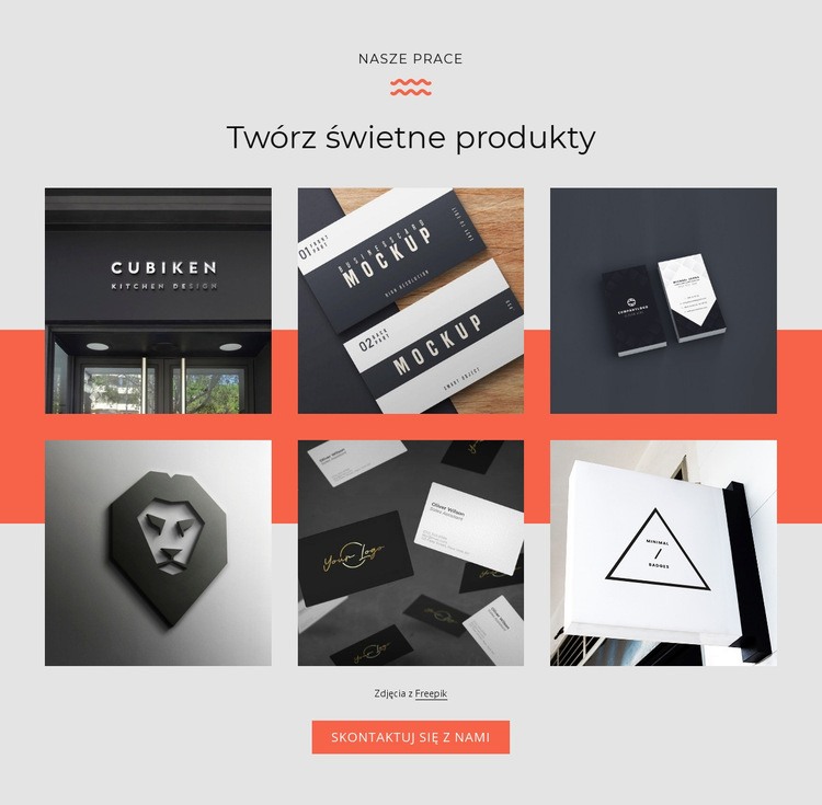 Twórz świetne produkty Kreator witryn internetowych HTML