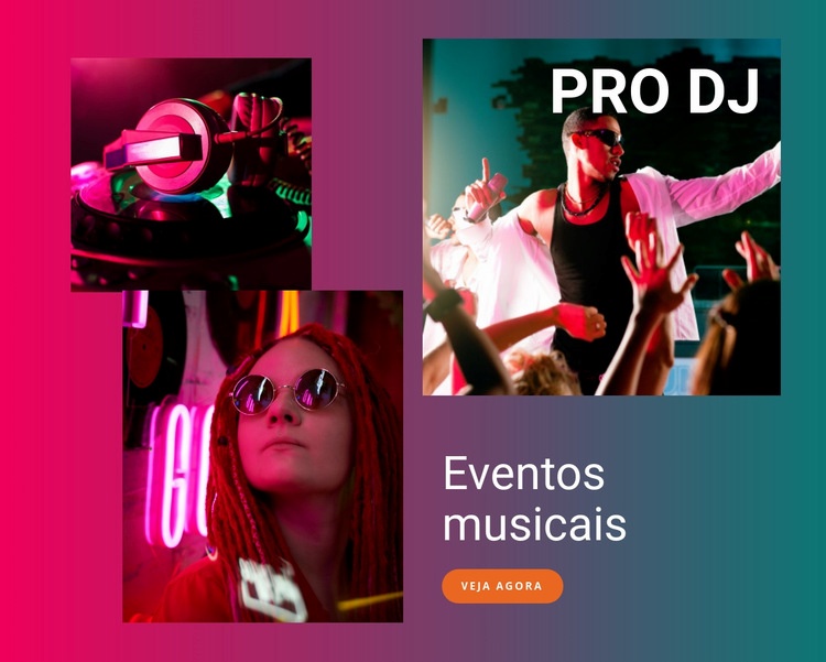 Eventos musicais Maquete do site