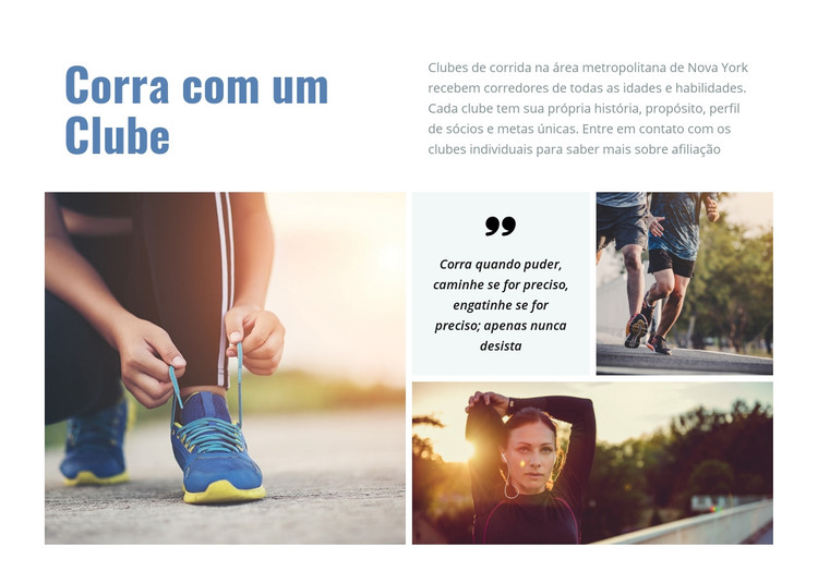 Seu clube de corrida perfeito Modelo HTML