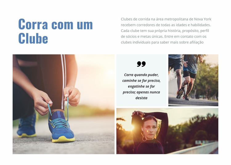 Seu clube de corrida perfeito Template Joomla