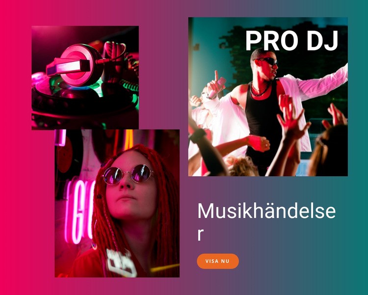 Musikhändelser Hemsidedesign