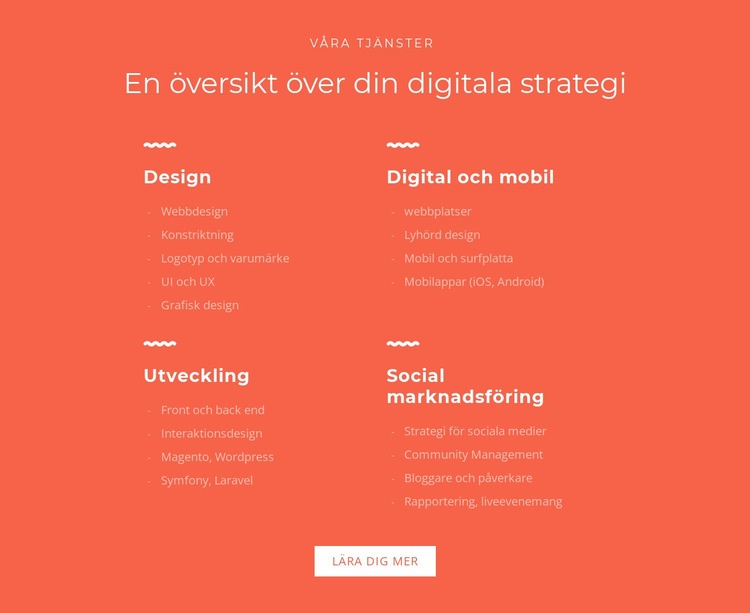 Design, utveckling, marknadsföring HTML-mall