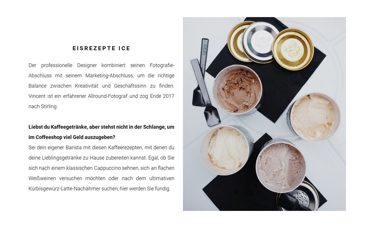 Rezepte für Eiscreme CSS-Vorlage