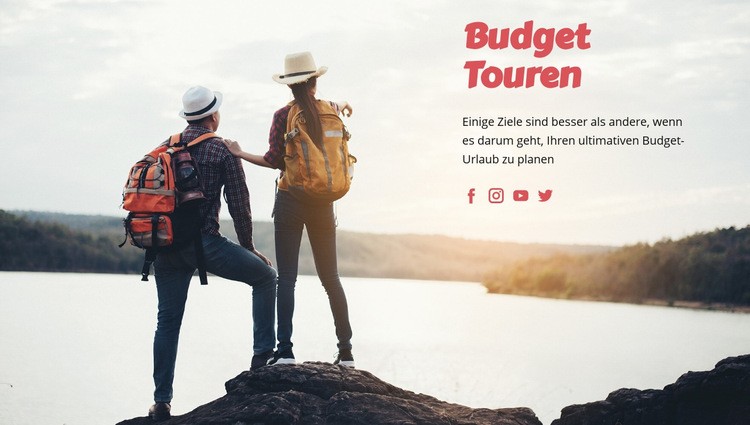 Budget Reisetouren Website-Modell