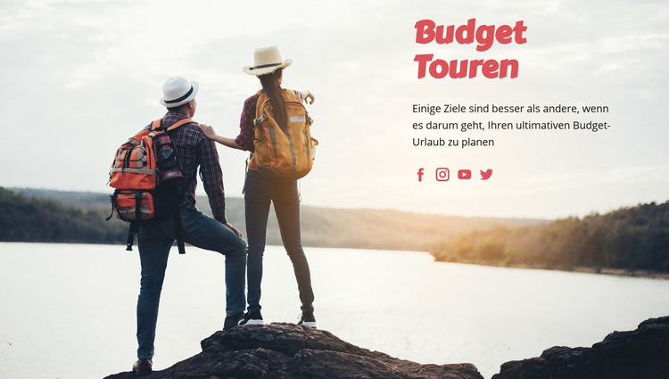 Budget Reisetouren Website-Vorlage