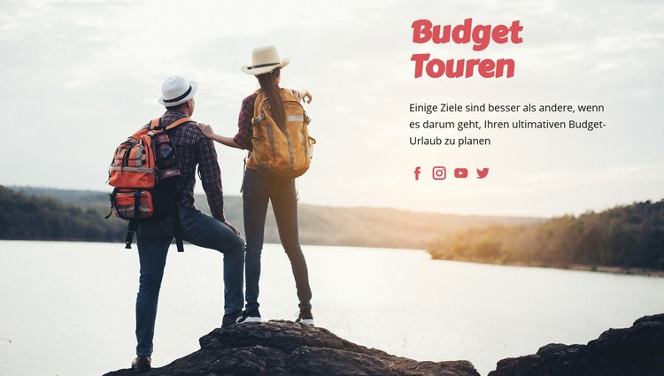 Budget Reisetouren Landing Page