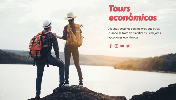Viajes económicos Maqueta de sitio web