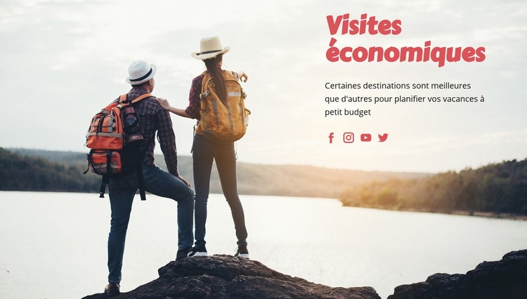 Voyages à petit budget Conception de site Web