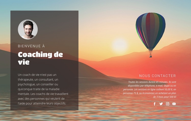 Coaching de vie Maquette de site Web