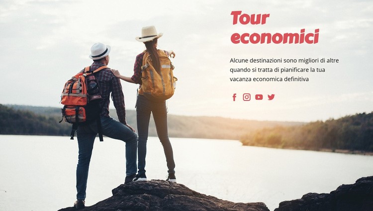 Tour di viaggio economici Costruttore di siti web HTML