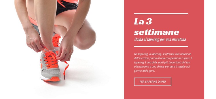 Tapering per una maratona Mockup del sito web