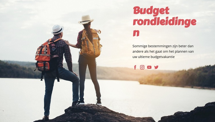 Budget reistours Website ontwerp