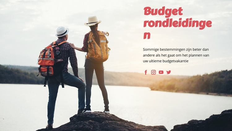 Budget reistours Website sjabloon