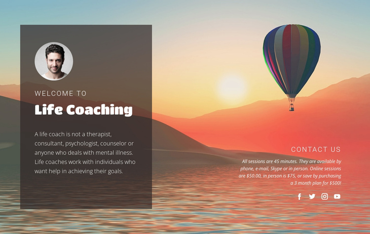 Life coaching  One Page Template