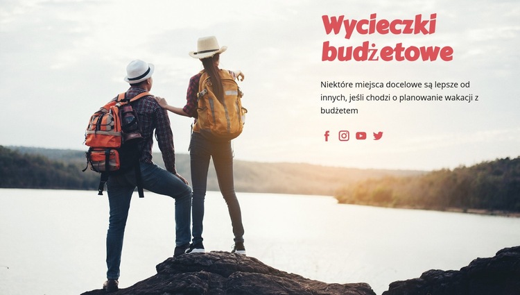 Niedrogie wycieczki turystyczne Makieta strony internetowej