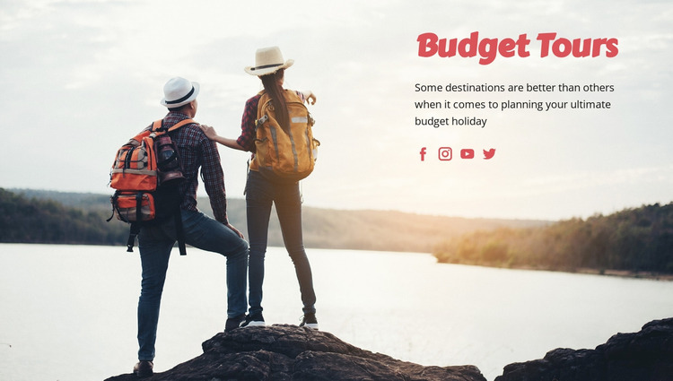 Budget travel tours  Website Mockup