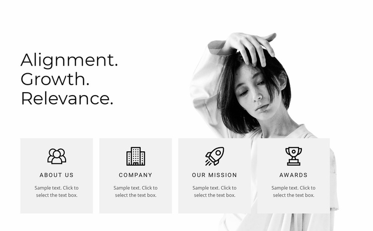 Four areas Landing Page