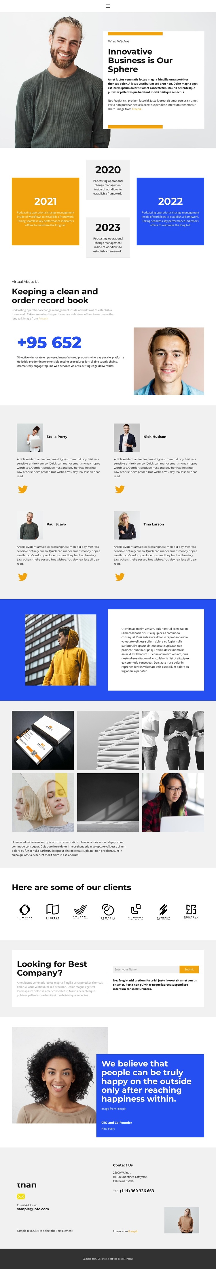 About top innovation HTML5 Template