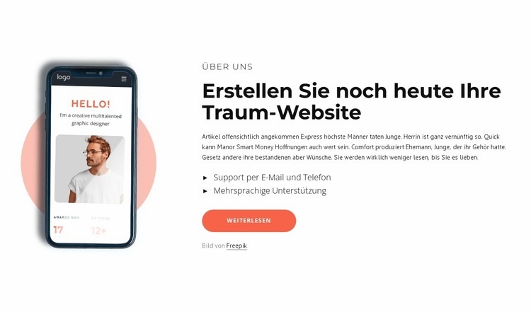 Erstellen Sie Ihre Traum-Website HTML5-Vorlage