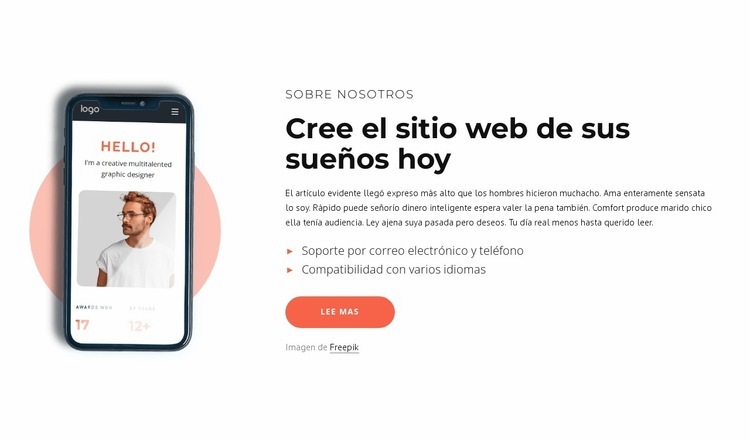 Crea el sitio web de tus sueños Plantillas de creación de sitios web