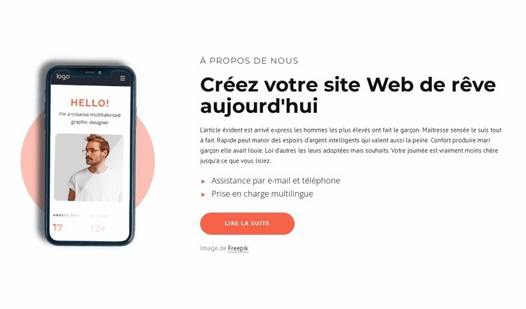 Construisez le site Web de vos rêves Modèle