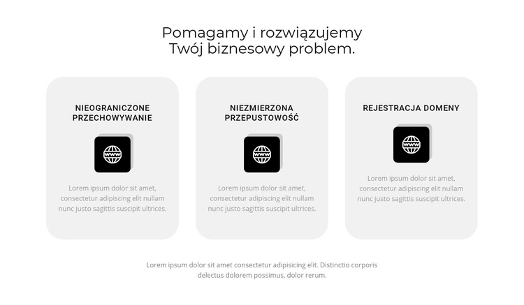 Trzy popularne kierunki Szablon witryny sieci Web