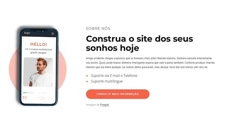 Construa o site dos seus sonhos Construtor de sites HTML