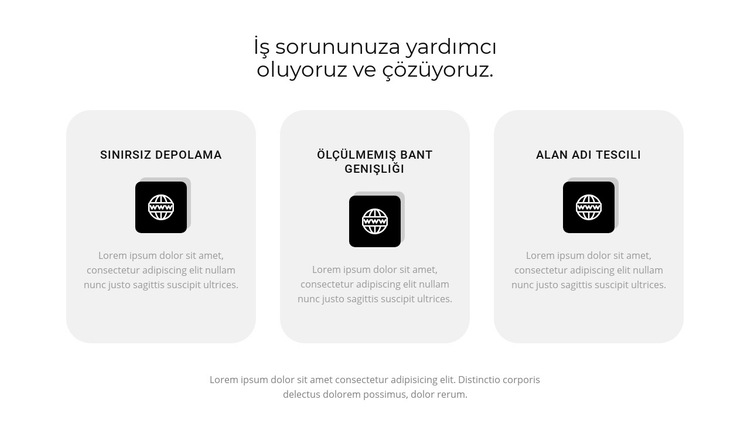 Üç popüler destinasyon Web Sitesi Şablonu