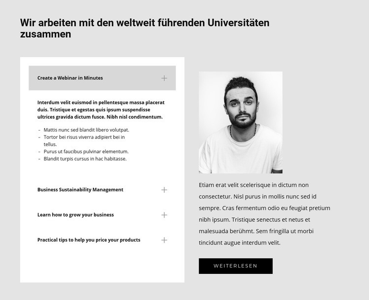 Informieren Sie sich über uns HTML Website Builder