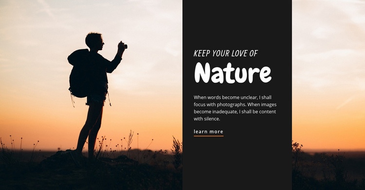 Keep your love of nature Elementor Template Alternative