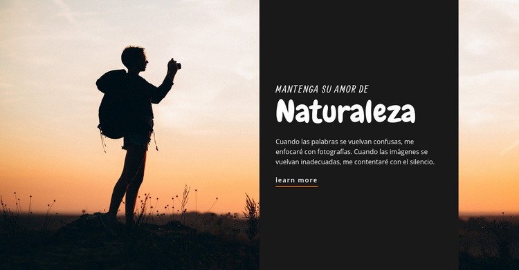 Mantén tu amor por la naturaleza Creador de sitios web HTML