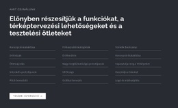 Címsor Listával A Sötét Háttér Előtt Alap Html Sablon CSS-Sel