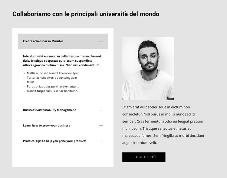 Scopri chi siamo Mockup del sito web