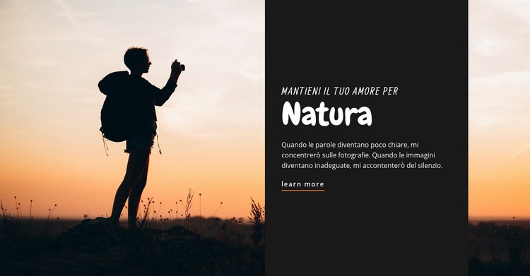 Mantieni il tuo amore per la natura Un modello di pagina