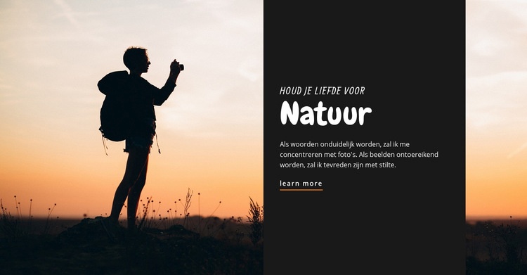 Houd uw liefde voor de natuur Website Builder-sjablonen