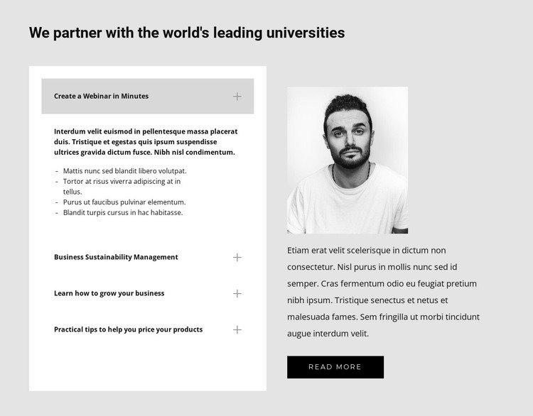 Find out about us Squarespace Template Alternative