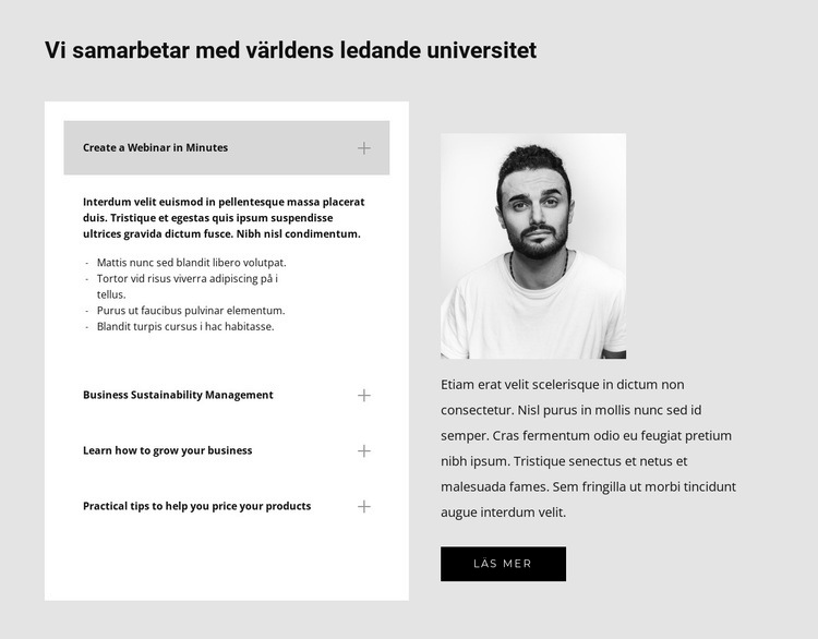 Ta reda på om oss CSS -mall