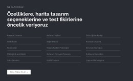 Koyu Arka Planda Liste Içeren Başlık CSS Ile Temel Html Şablonu