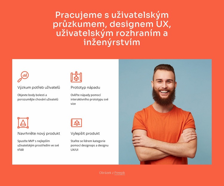 Pracujeme s designem a inženýrstvím UX Šablona HTML