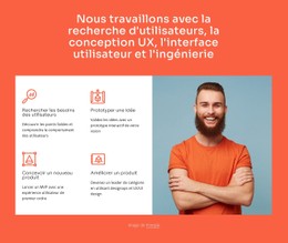 Nous Travaillons Avec La Conception Et L'Ingénierie UX Modèle De Page De Destination